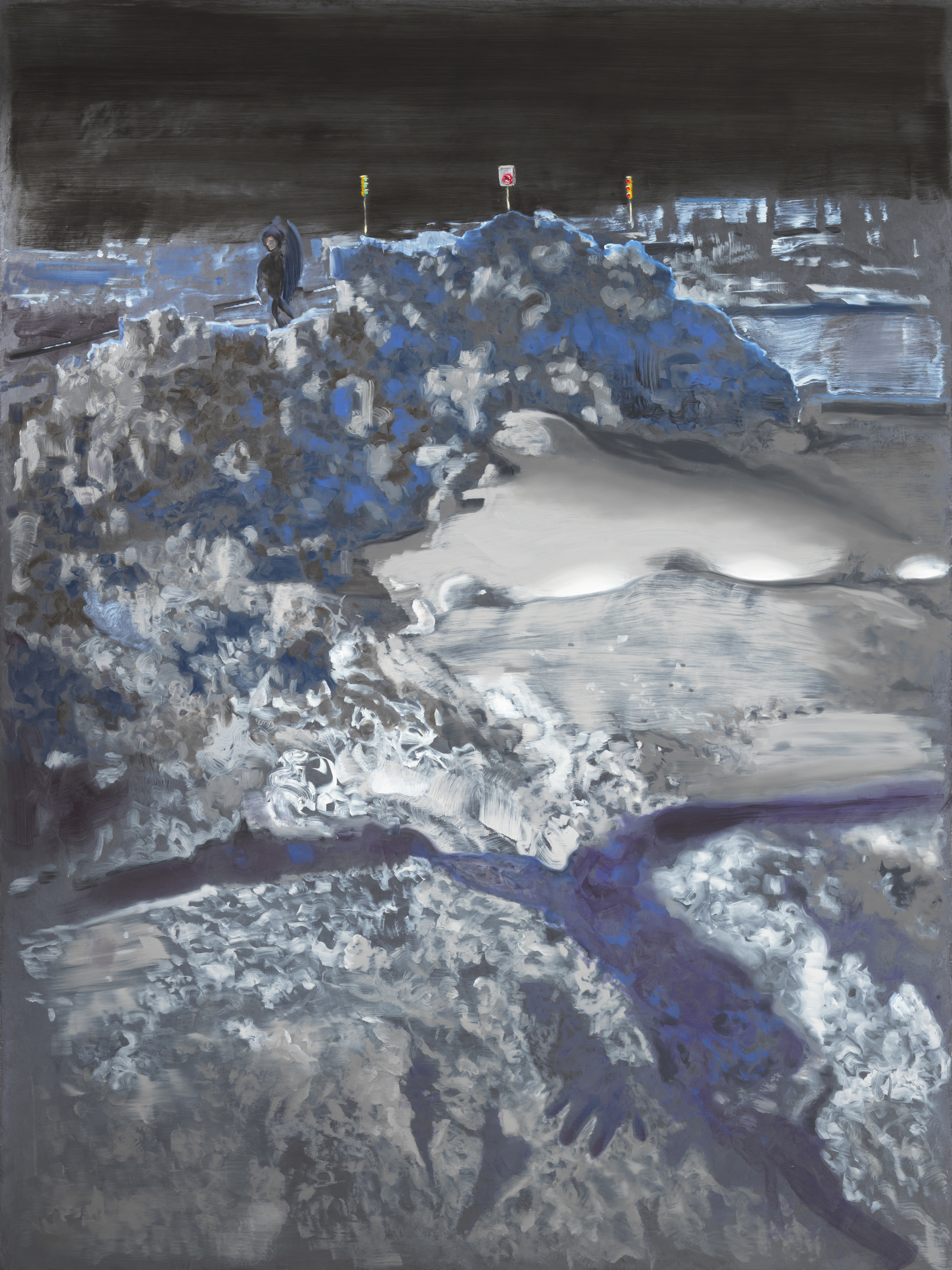 snow at night