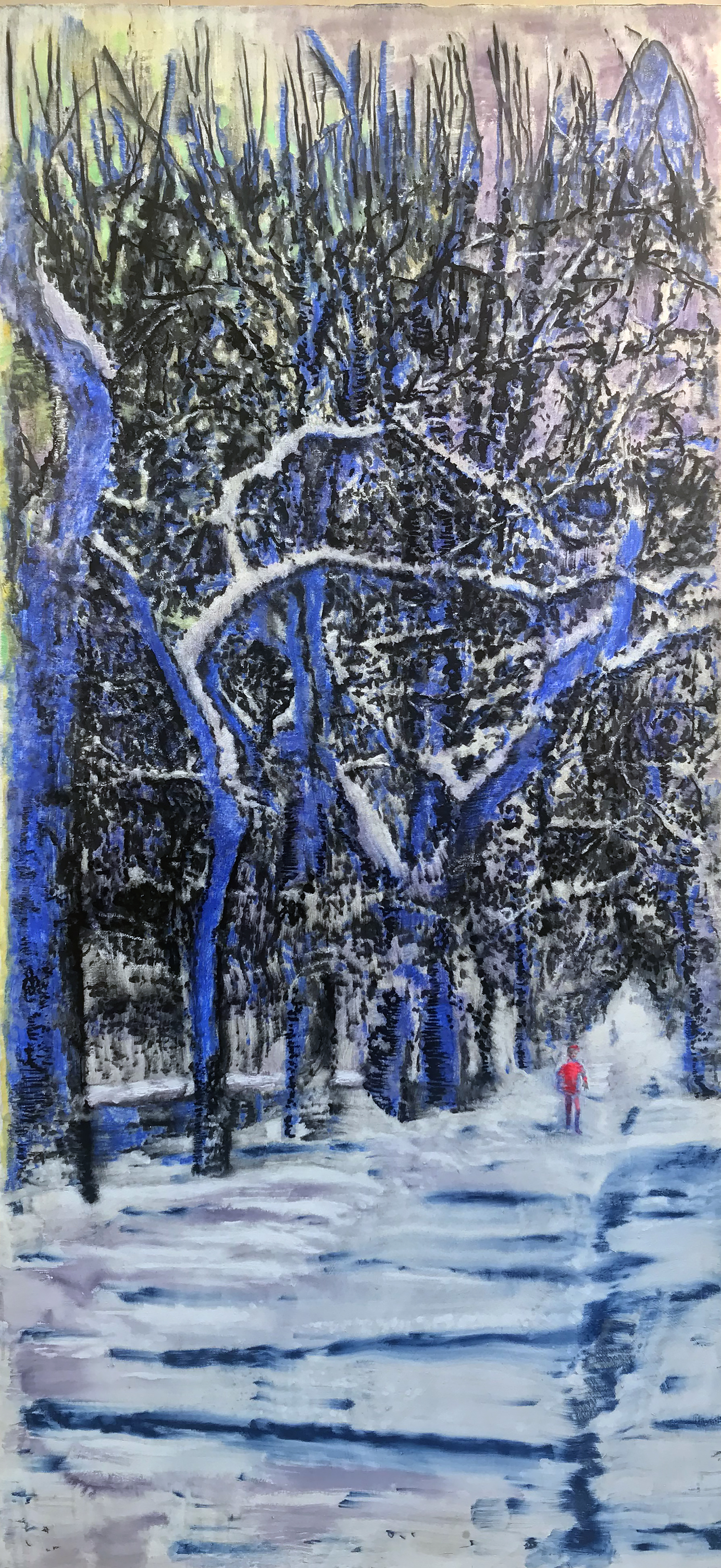 into the trees